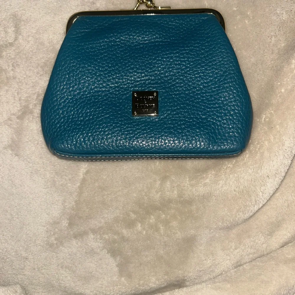 Dooney & Bourke Teal Leather Clutch - Picture 1 of 2